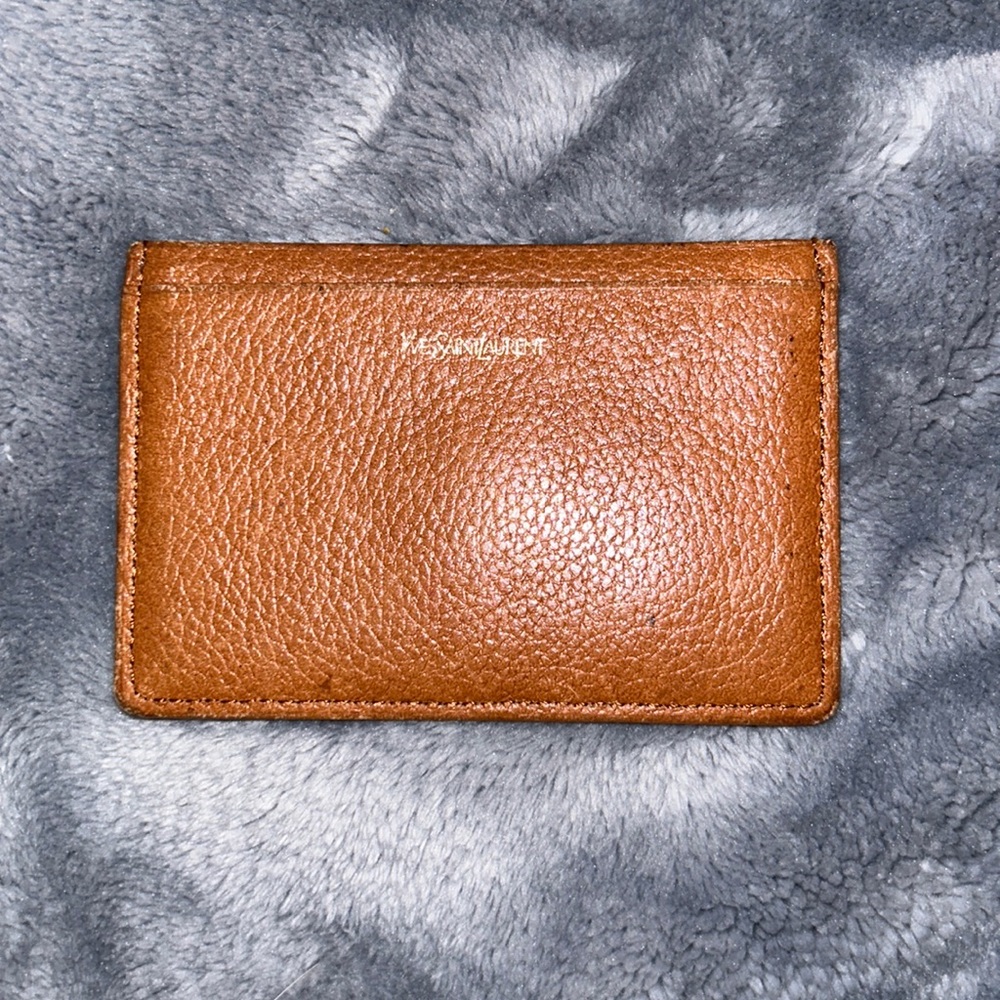 YSL brown card holder